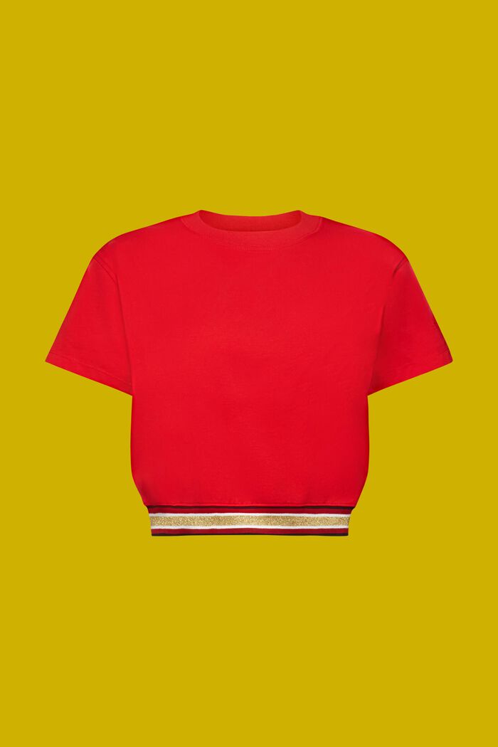 Cropped T-Shirt mit Glitzer-Detail