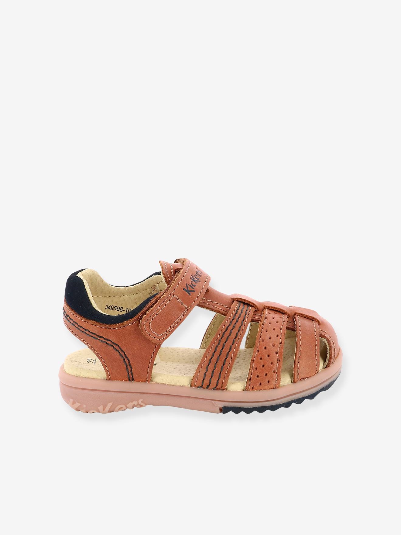 Sandales cuir garçon Platinium KICKERS® marine