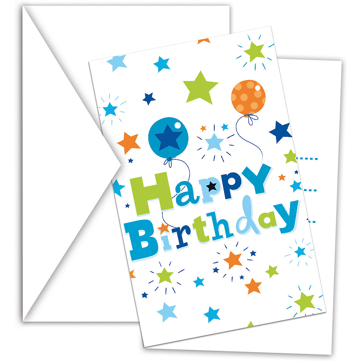 Einladungskarten Happy Birthday Boy, 6 Stück inkl. Umschlag