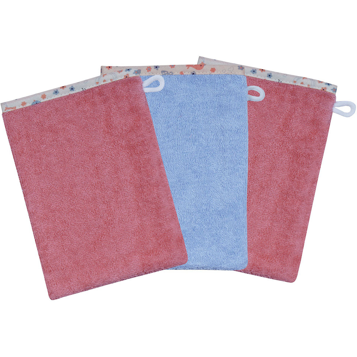 Waschhandschuh Vogel 15x21, 3er-Set