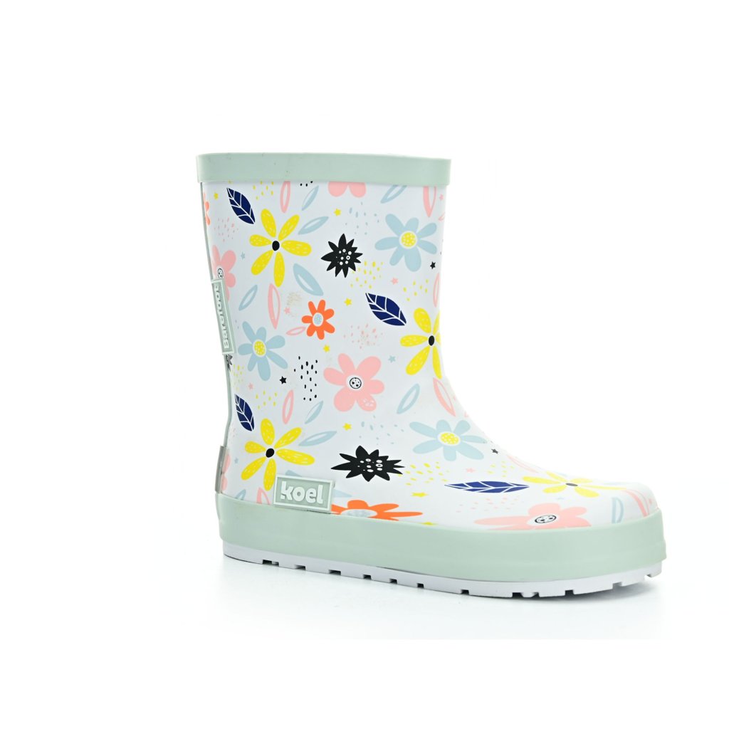Koel4Kids Wellie Bare White Flowers Barfußgummistiefel