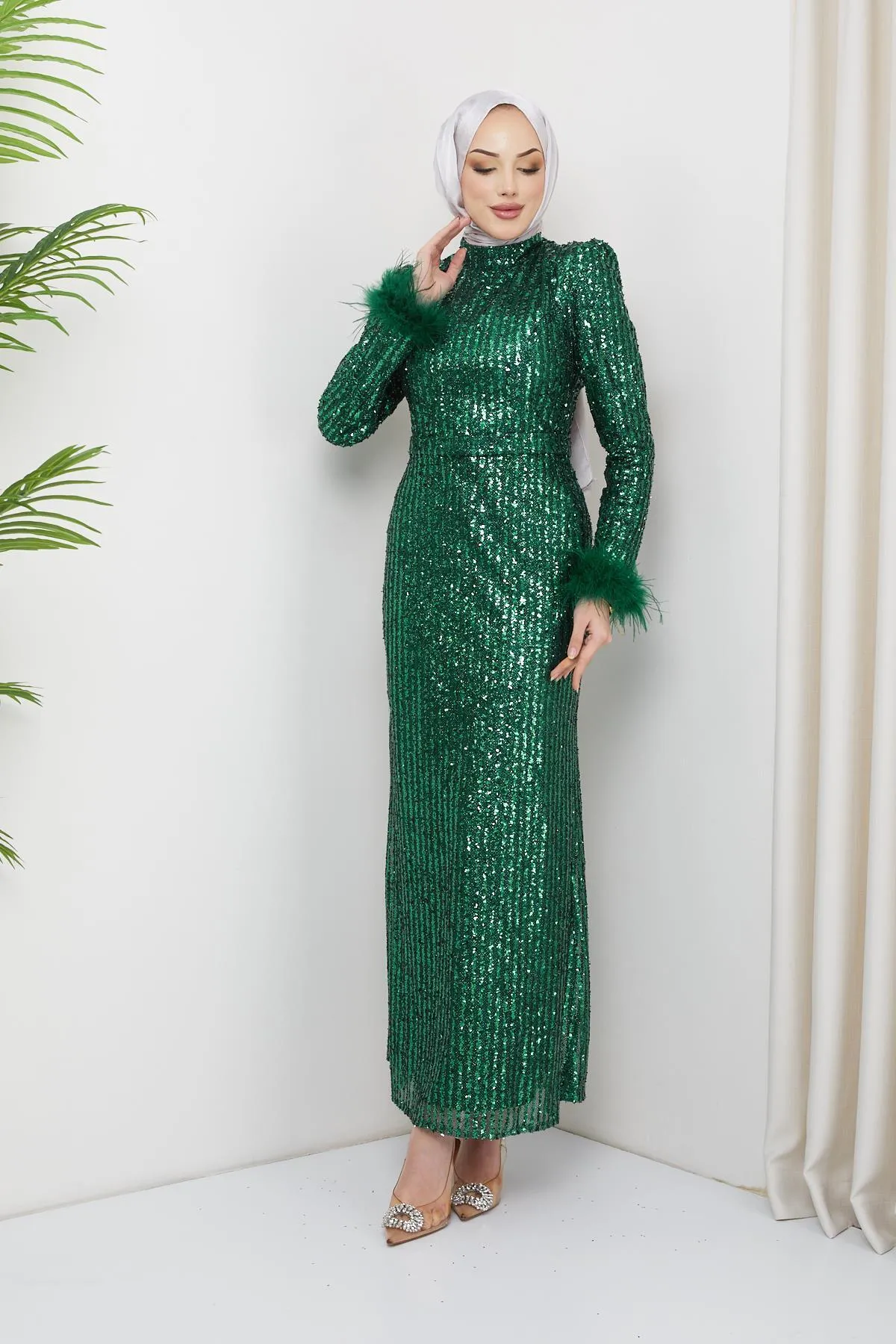 Olcay  Abendkleid - Grün - Lang