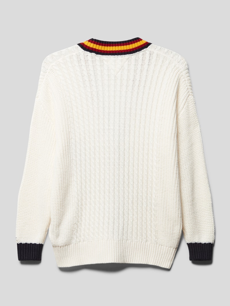 Cardigan mit Monogram-Logo in offwhite