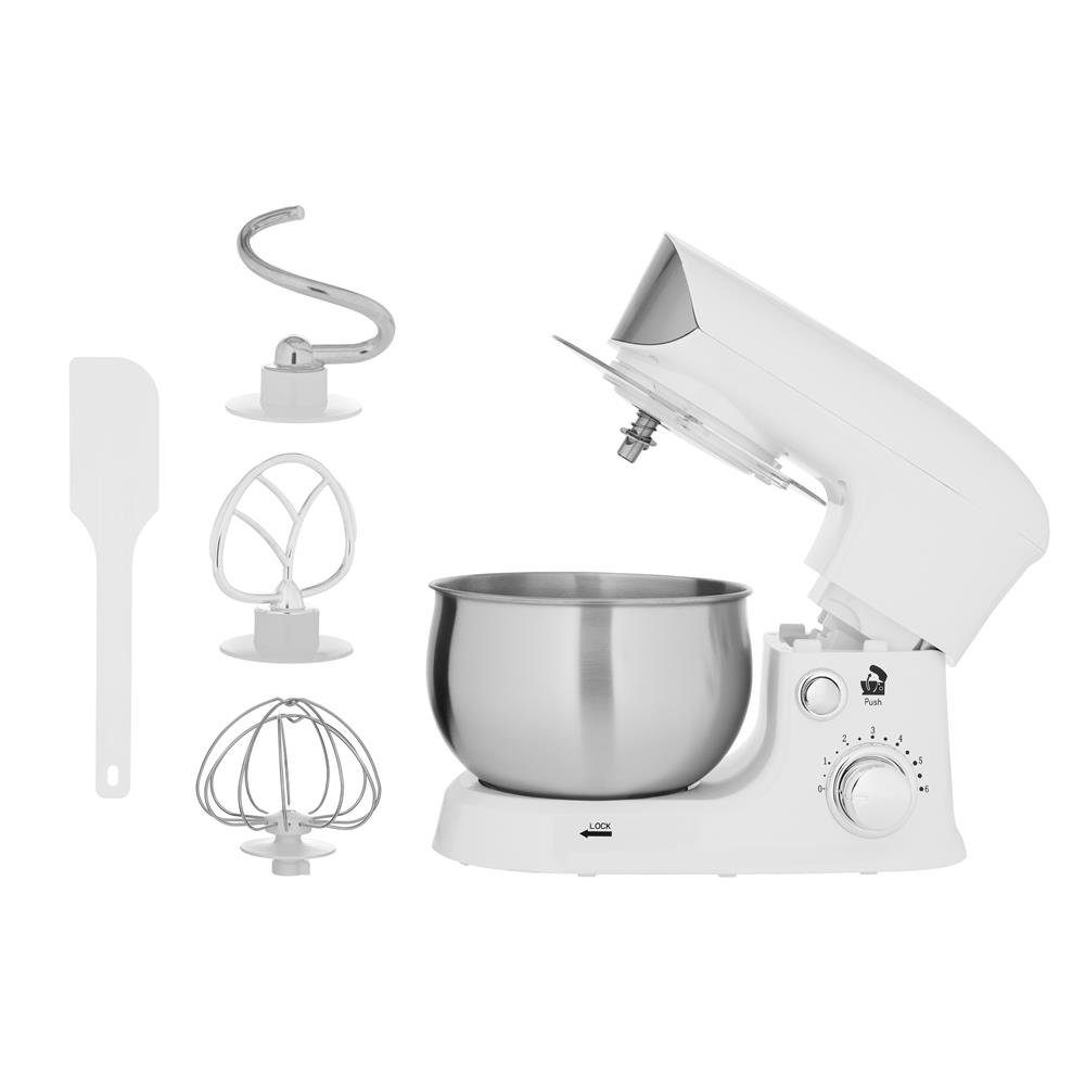 Adler Küchenmaschine AD 4226w, 1200,00 W, 3,00 l Schüssel, weiß Knetmaschine Planetarisches Rührwerk Knethaken Schneebesen