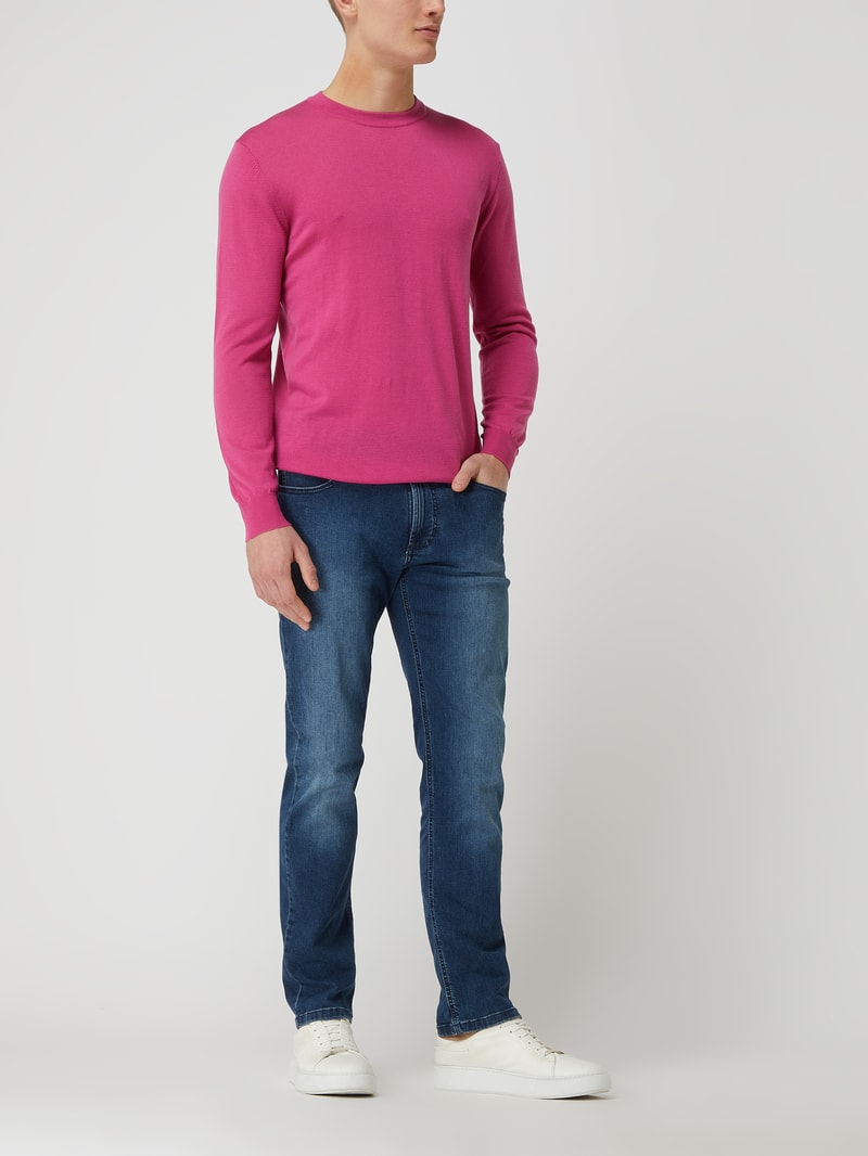 Straight Fit Jeans mit Brand-Detail in royalblau
