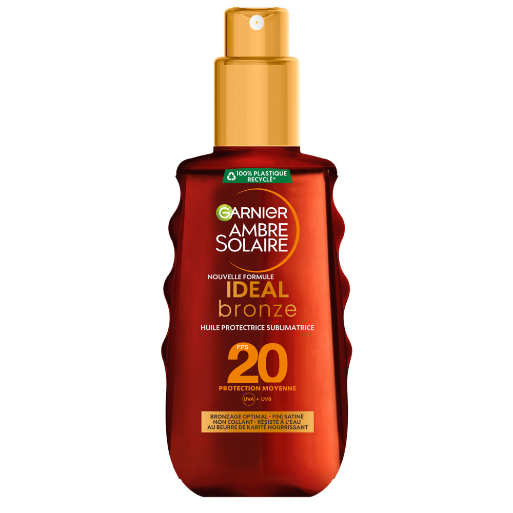 garnier Ambre Solaire Ideal Bronze Huile protectrice sublimatrice Huile protectrice sublimatrice de bronzage FPS20