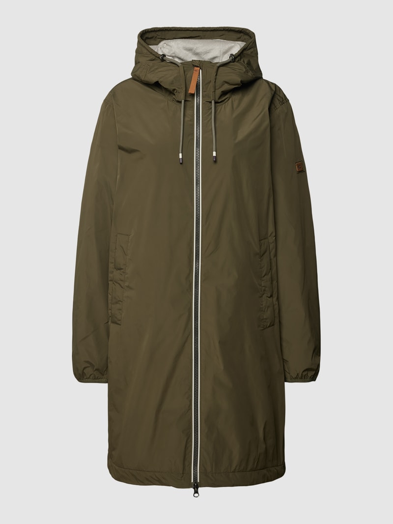 Oversized Parka mit seitlichen Eingrifftaschen in olivgrün