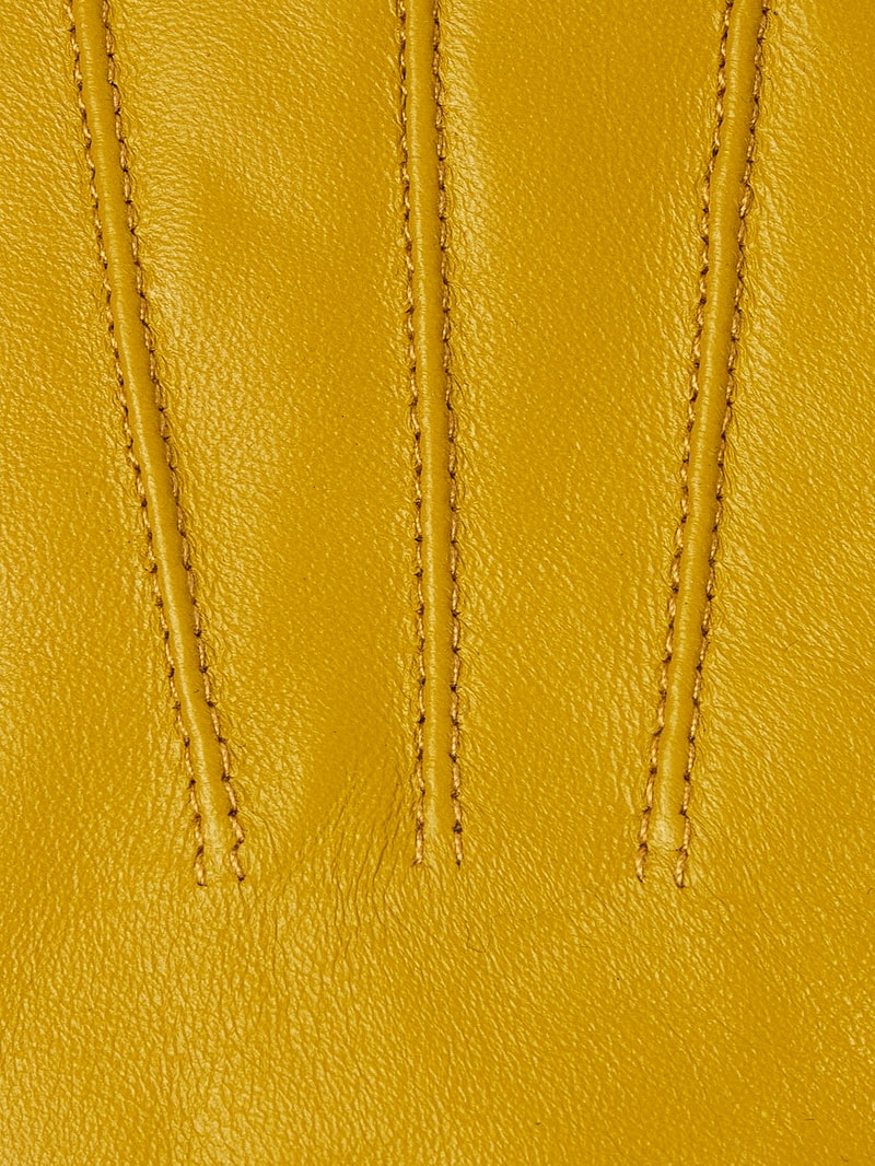 Lederhandschuhe aus Lammnappa in senfgelb