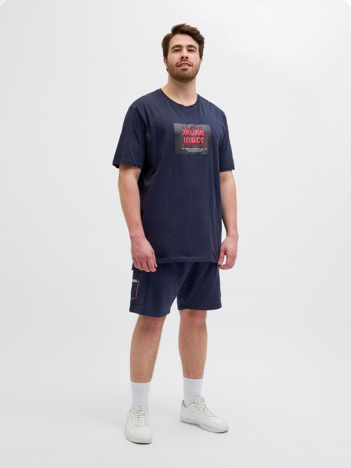 JACK & JONES PLUS Sweat-Shorts in Sky Captain günstig kaufen
