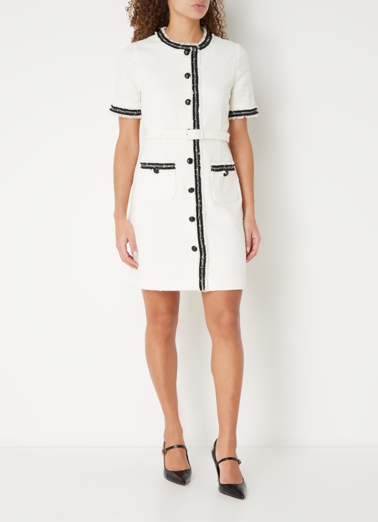 Rochie scurtă Charlie de la LKBennett, efect tweed, cu curea.