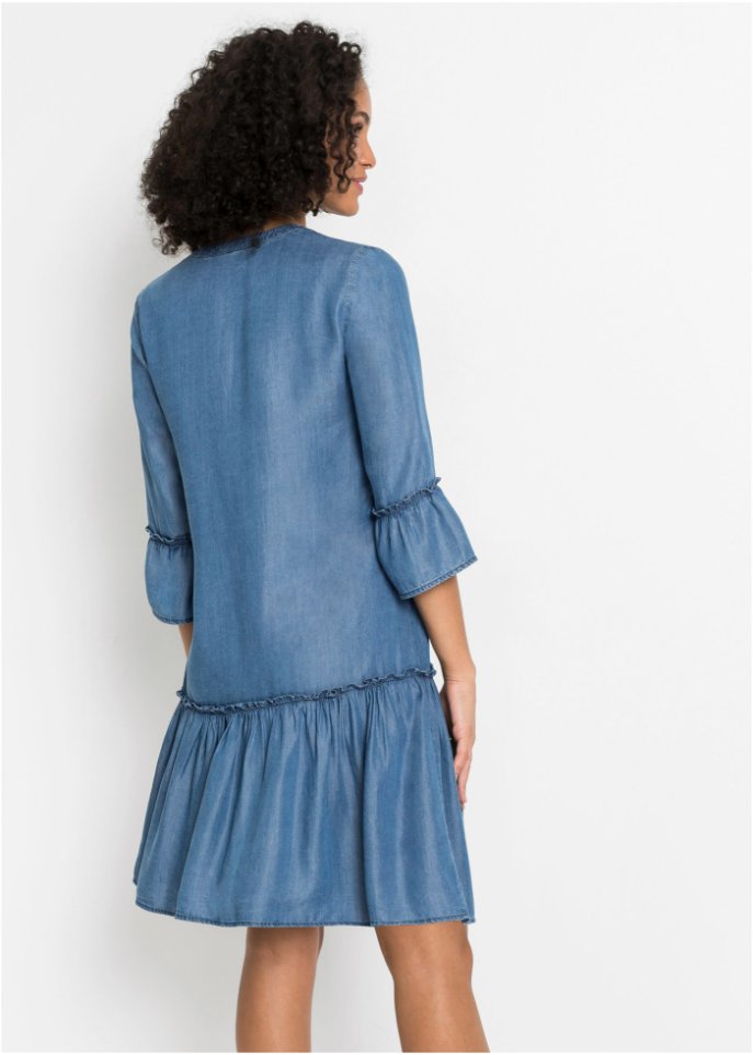 Blusenkleid mit Rüschen aus Tencel Lyocell