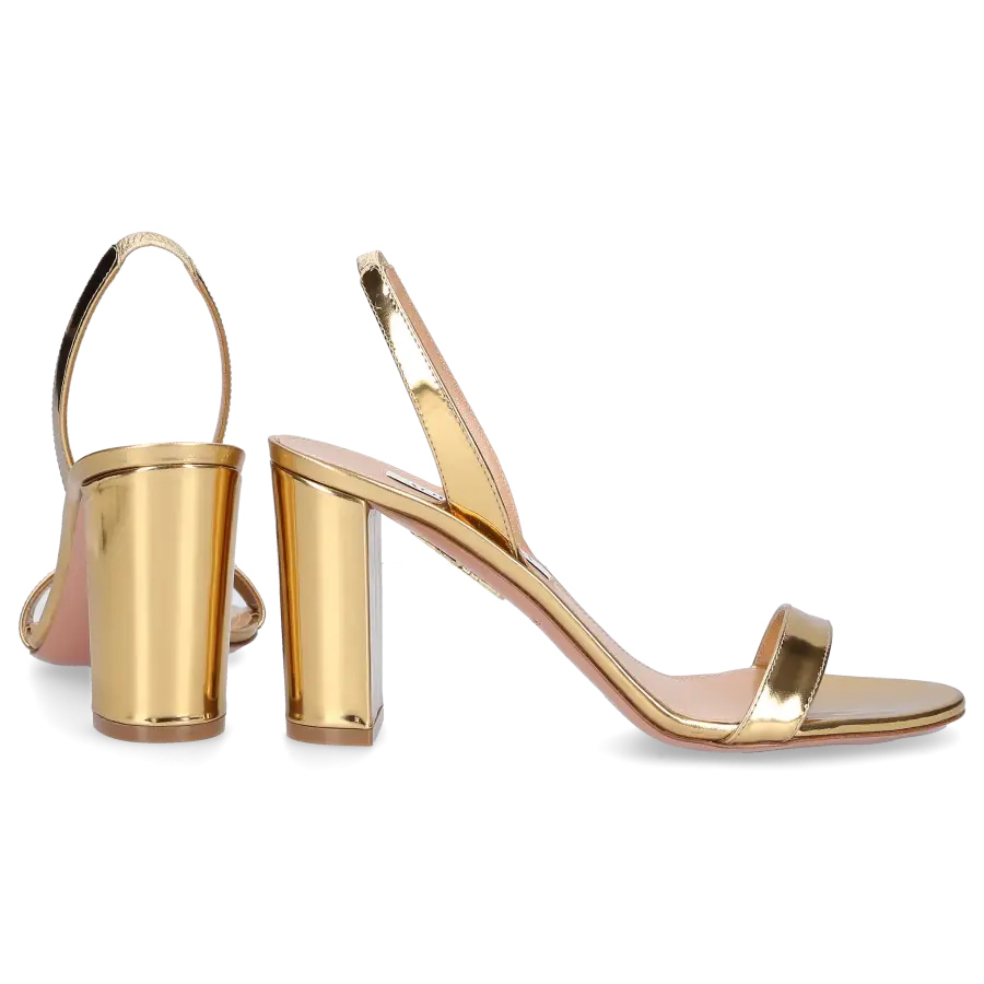 Aquazzura - Sandalen SO NUDE BLOCK 85 Kalbsleder - gold