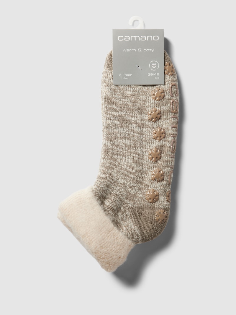 Socken mit Allover-Muster Modell 'WARM-UP' in taupe