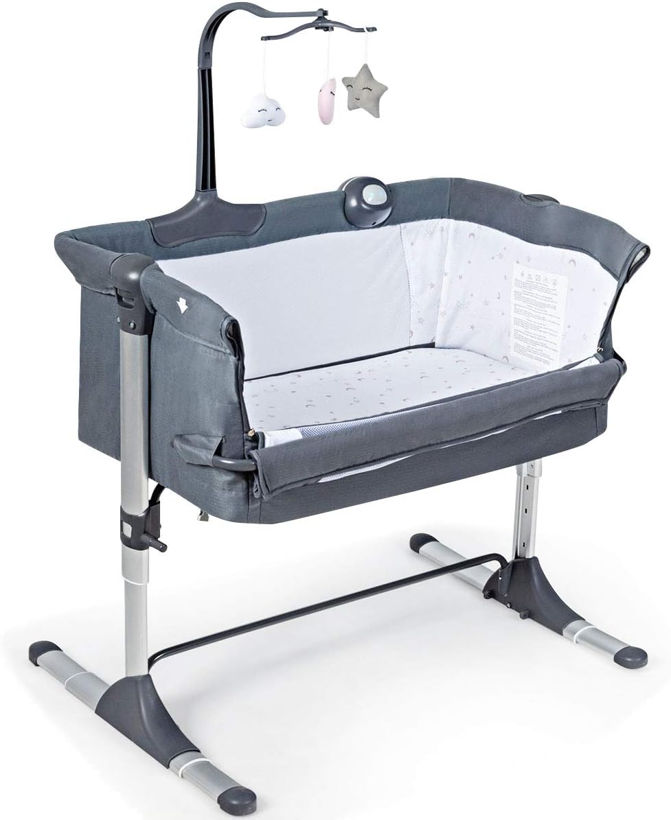 Costway 2 in 1 Beistellbett & Babybett breit-