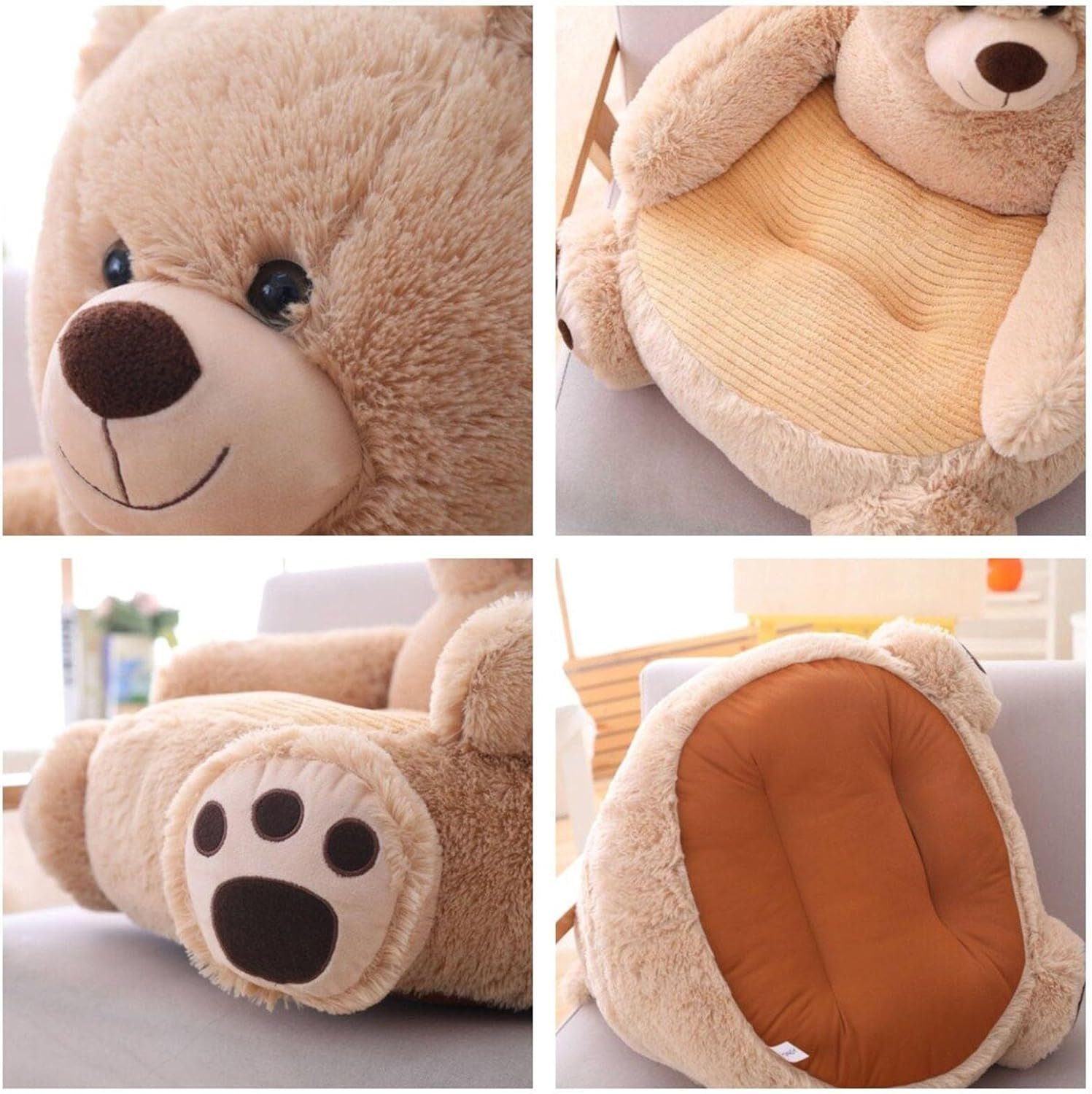 Hikeren Kindersessel Kinder Plüschsessel Kuscheltier Lesesofa Weiches Sitzkissen,Braunbär (1-St)