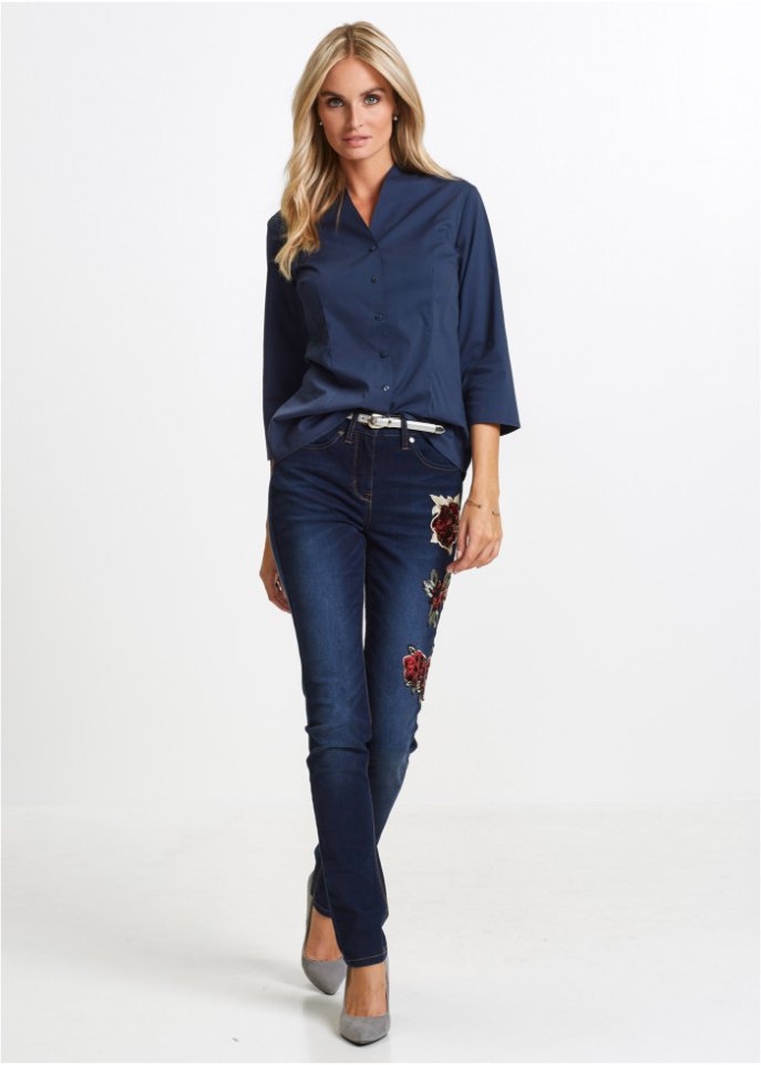 Bluse mit Stehkragen