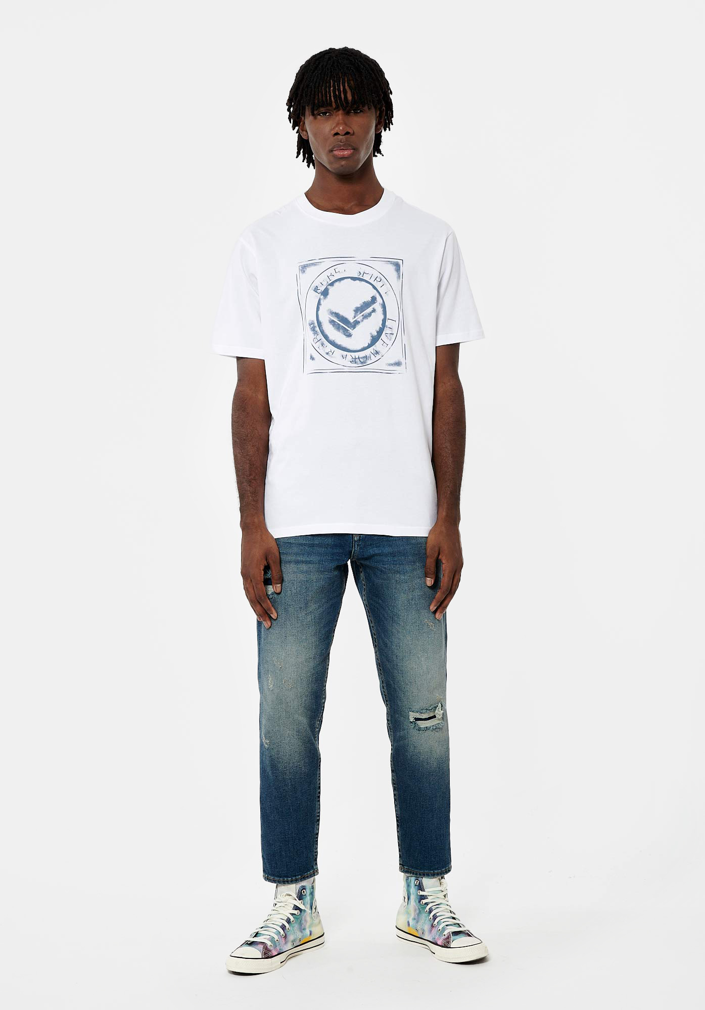 SAUL   T-shirt blanc Homme en 100% coton
