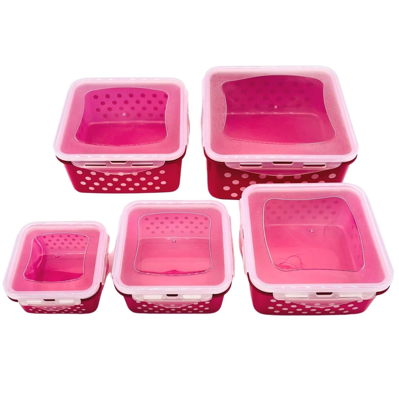 Plentyfy Frischhaltedose Frischesystem, Kunststoff, (Bunte Küche Set, 10-tlg., 10 tlg., 5 Dosen, 5 Deckel), Frischhaltedose mit Deckel - Vorratsdosen Set