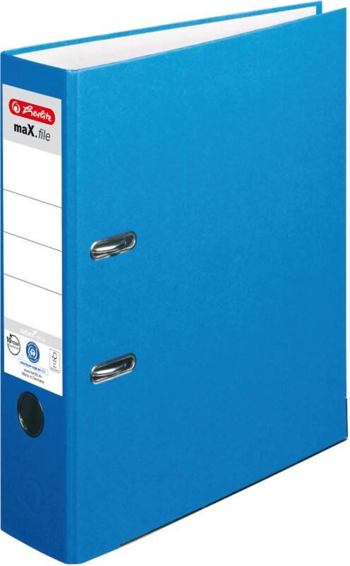 herlitz maX.file nature plus Ordner DIN A4 80 mm Blau 2 Ringe Pappkarton, PP (Polypropylen) Texturiert Hochformat