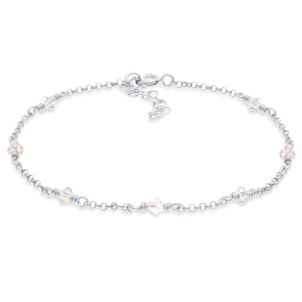 Elli Elli Bracelet féminin étincelant avec des cristaux en 925/1000 argent massif Bracelet