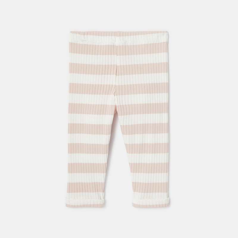 Legging rayé en jersey côtelé rose bébé fille Absorba