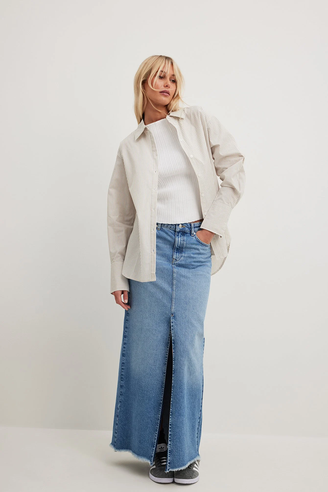 Weiter Maxirock aus Denim