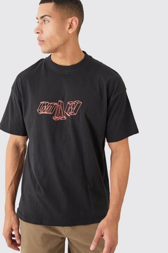 Oversize T-Shirt mit M-Print
