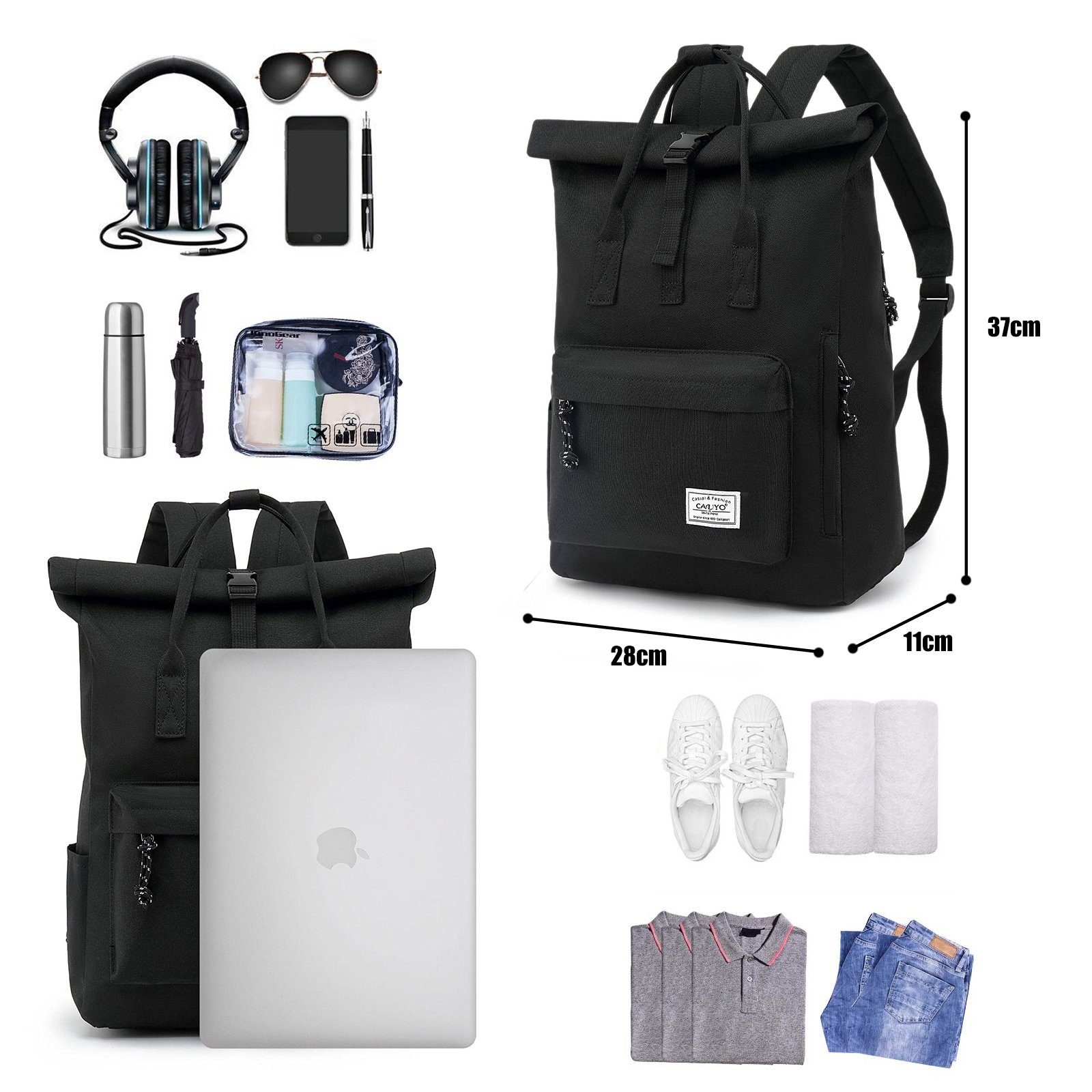 TAN.TOMI Laptoprucksack Laptop Rucksack, Rucksack Laptop Tasche 15,6 Zoll, Backpack Daypack für Schule, Fahrradfahren, Freizeit und Reise