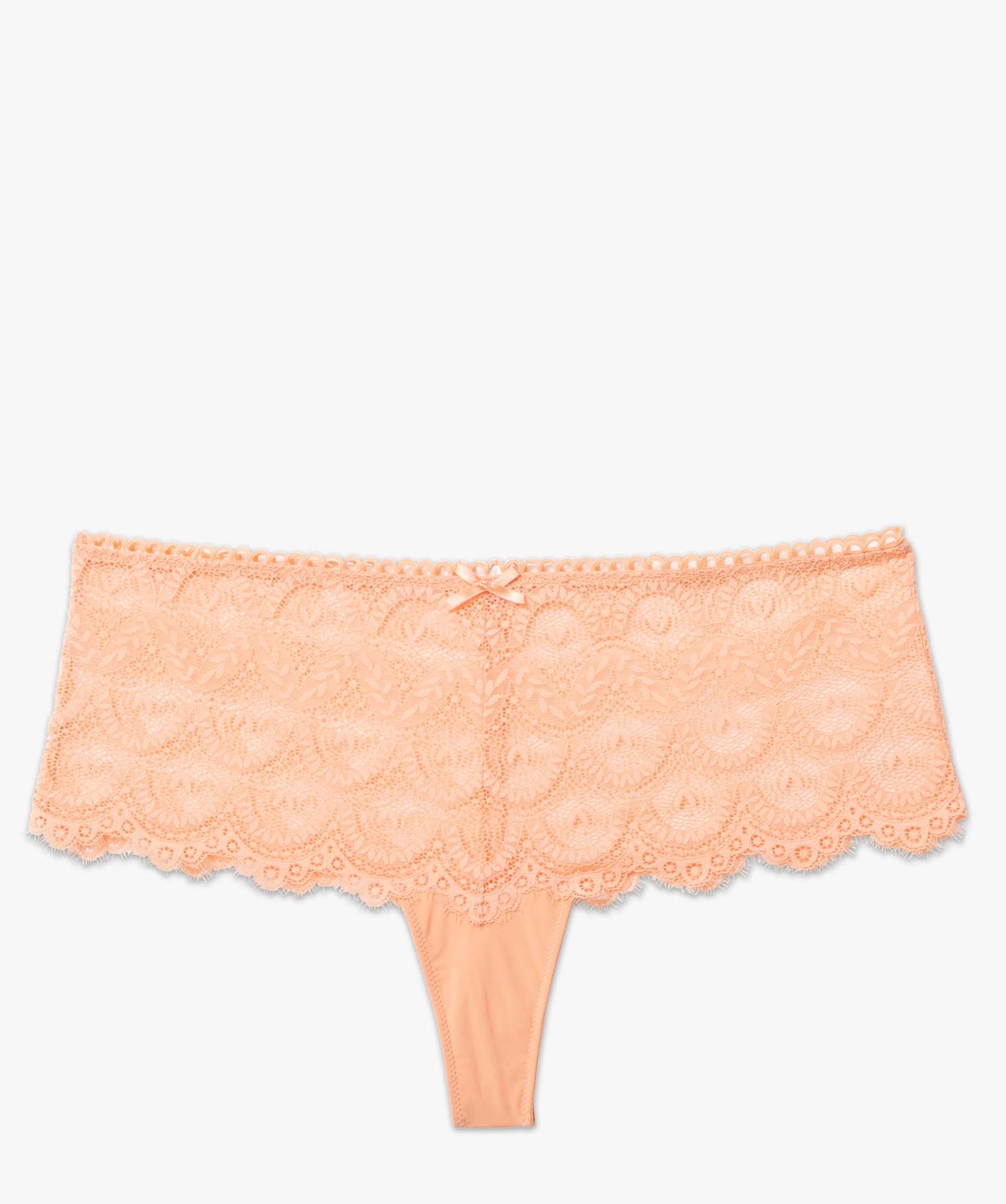 String femme grande taille en dentelle taille haute rose | GEMO