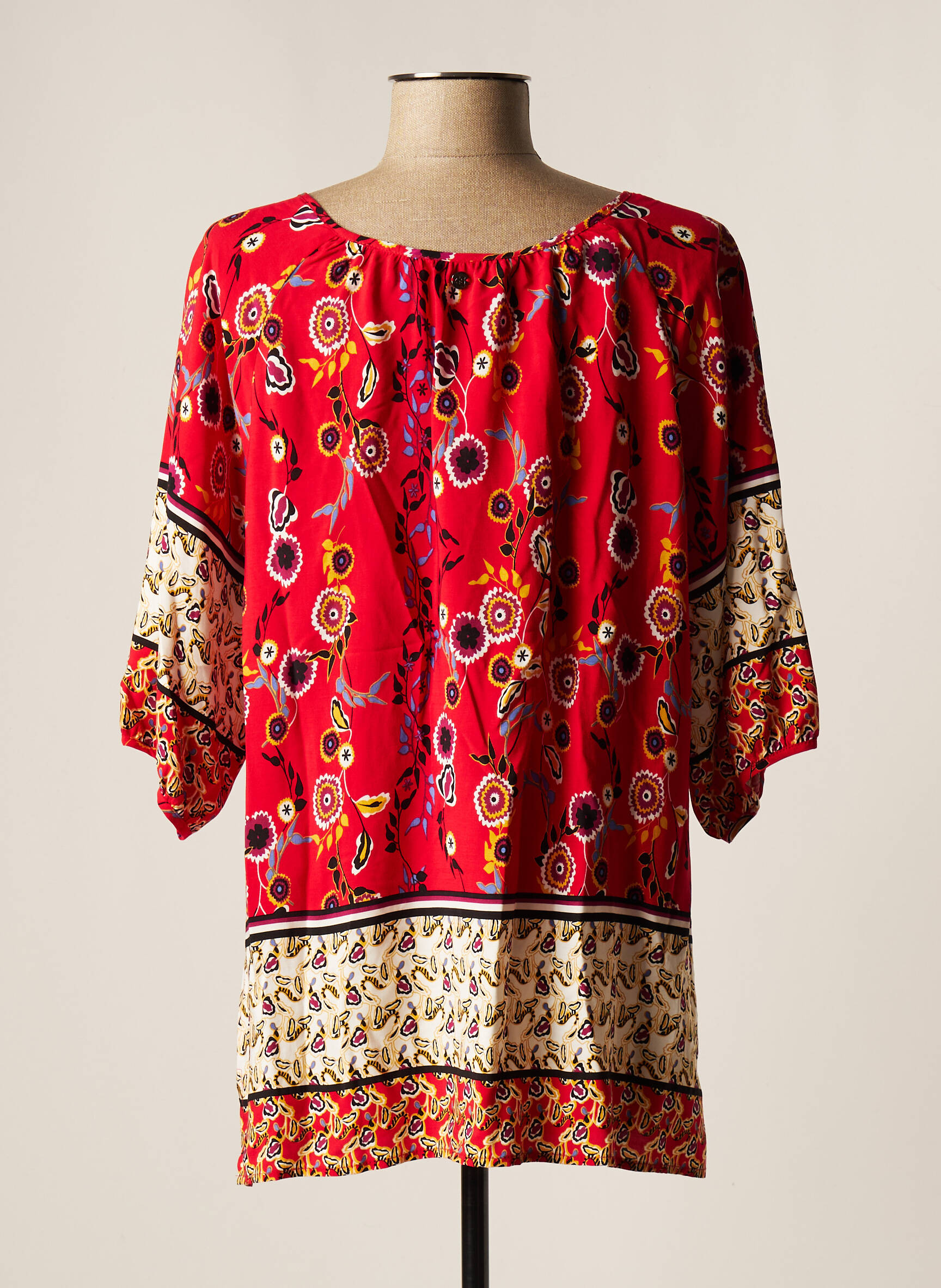 Fred Sabatier Tuniquemanchecourte Femme couleur rouge