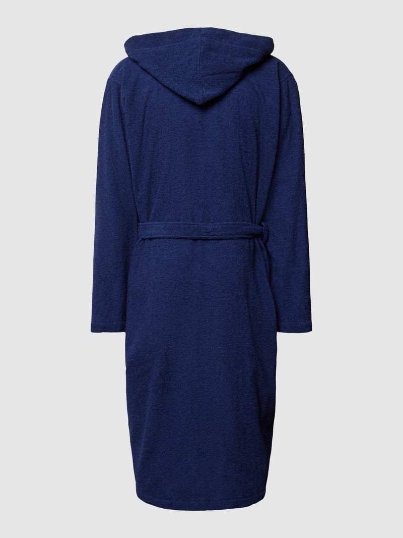 Bademantel mit Label-Stitching in marineblau