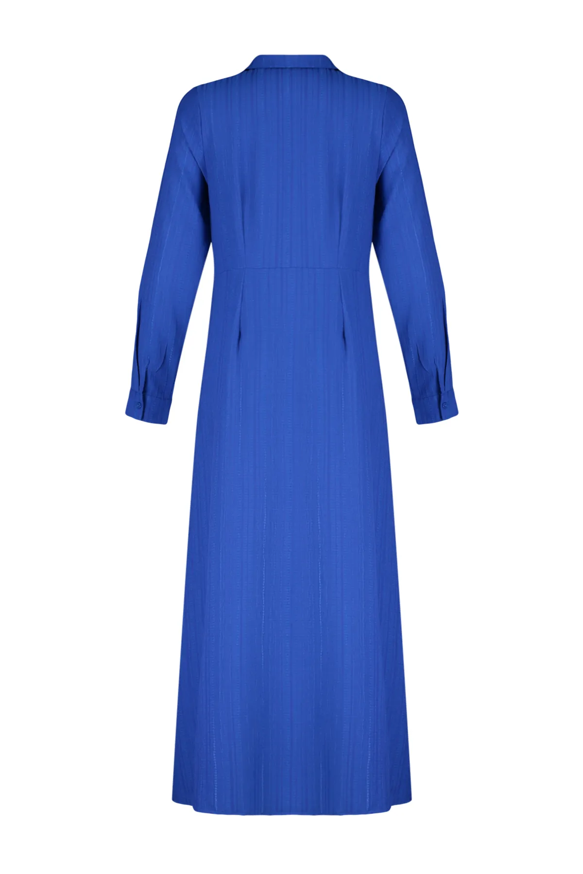 Trendyol Modest  Saks-Webkleid mit Knoten vorne und Reißverschluss, detailliert TCTSS23EB00137