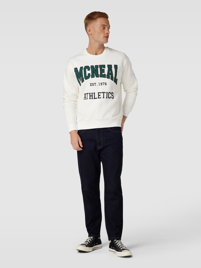 Sweatshirt mit Label-Print in offwhite
