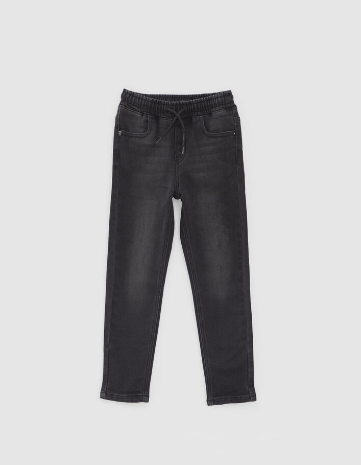 Jean TAPERED gris à ceinture élastiquée garçon