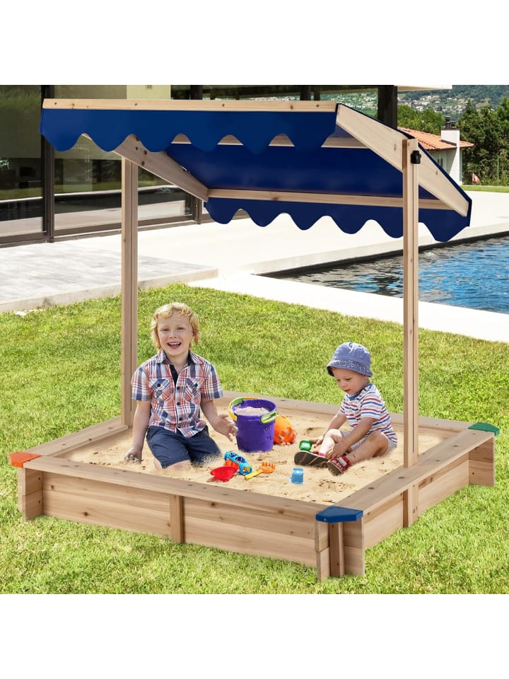 COSTWAY Sandkasten aus Zedernholz in Beige günstig kaufen onesize