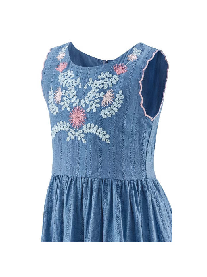 Happy Girls Kleid Flowers in Blau günstig kaufen