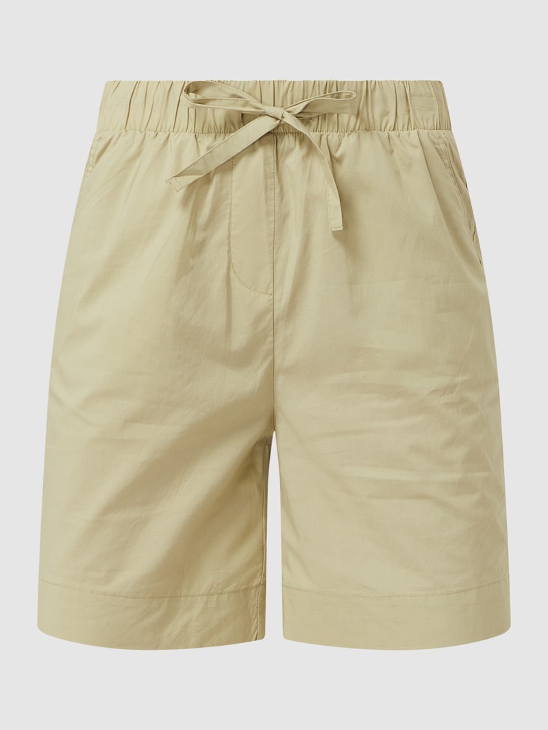 Loose Fit Shorts mit elastischem Bund in olivgrün