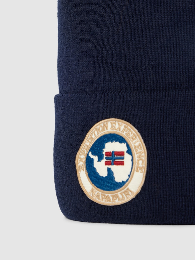 Mütze mit Logo-Patch Modell 'MOUNTAIN' in marineblau