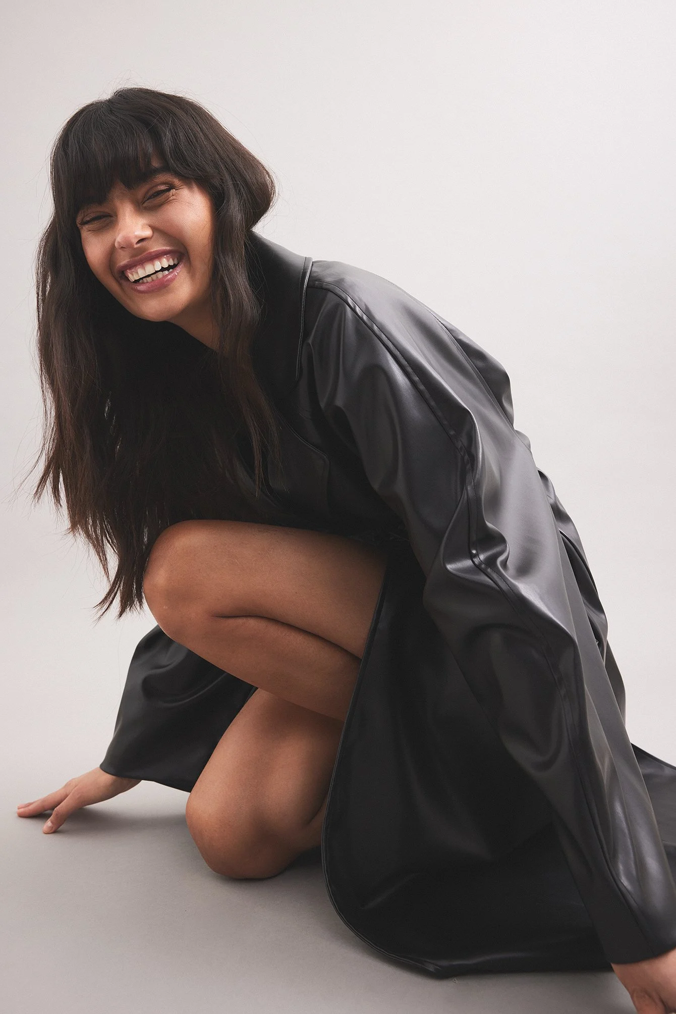 Oversize-Trenchcoat aus PU