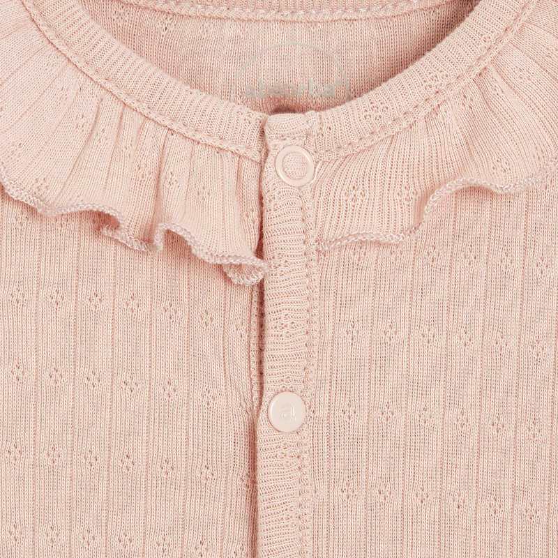 Combishort bébé fille en coton bio maille pointelle rose Absorba