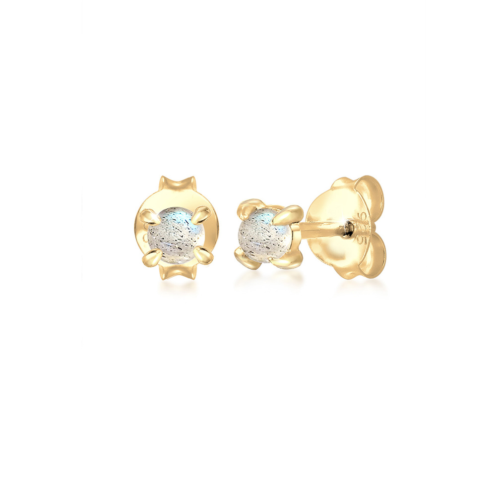 Elli Elli Boucles d'Oreilles Ohrstecker Labradorit Edelstein Trend 925 Silber Boucles d'oreilles