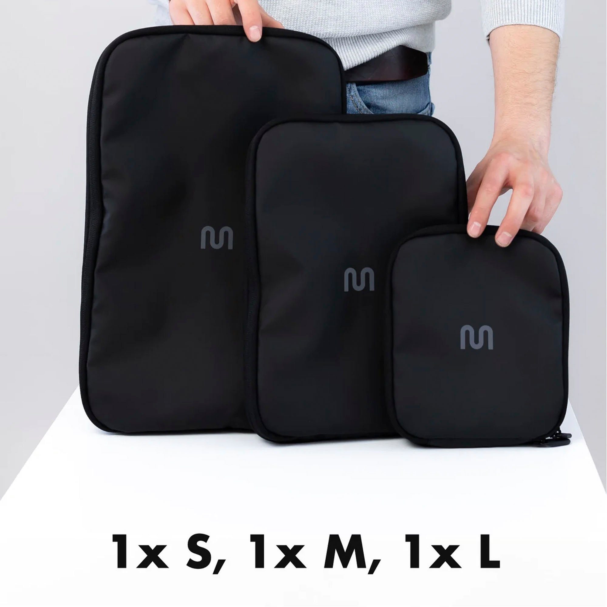 onemate Kofferorganizer Packtaschen-Set, schwarz (Set)
