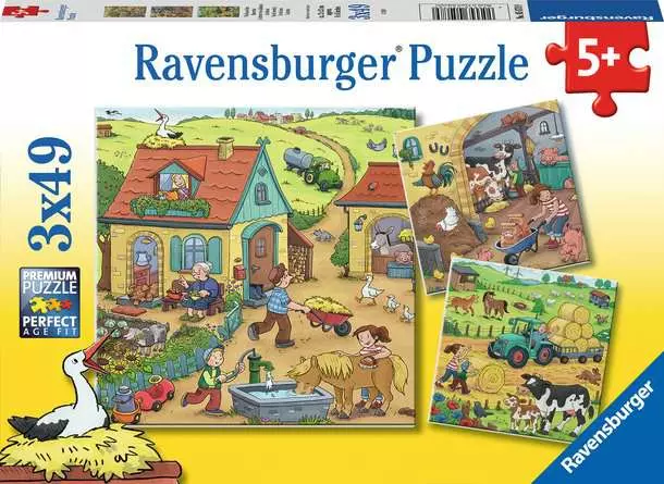 Kinderpuzzle ab 5 Jahren - Viel los auf dem Bauernhof - 49 Teile