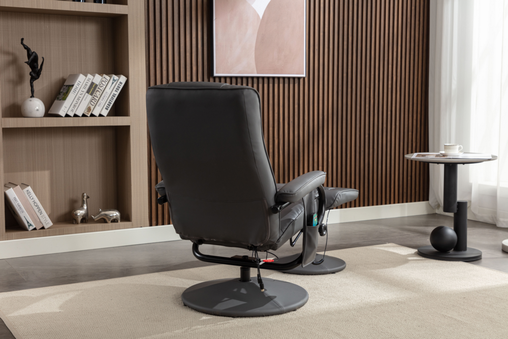 Happy Home Happy Home Massagesessel Relaxsessel mit Heizfunktion & Fußhocker grau