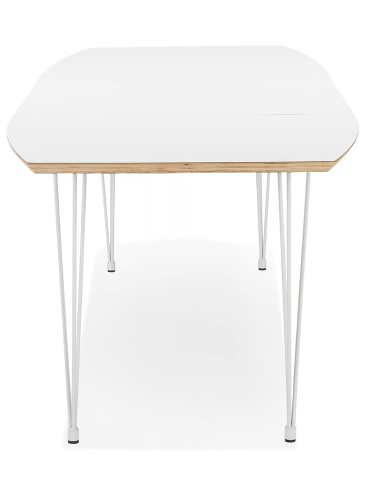 KADIMA DESIGN Ausziehbarer Esstisch aus Holz mit Metallbeinen | Moderner Stil in Weiß-Beige günstig kaufen onesize