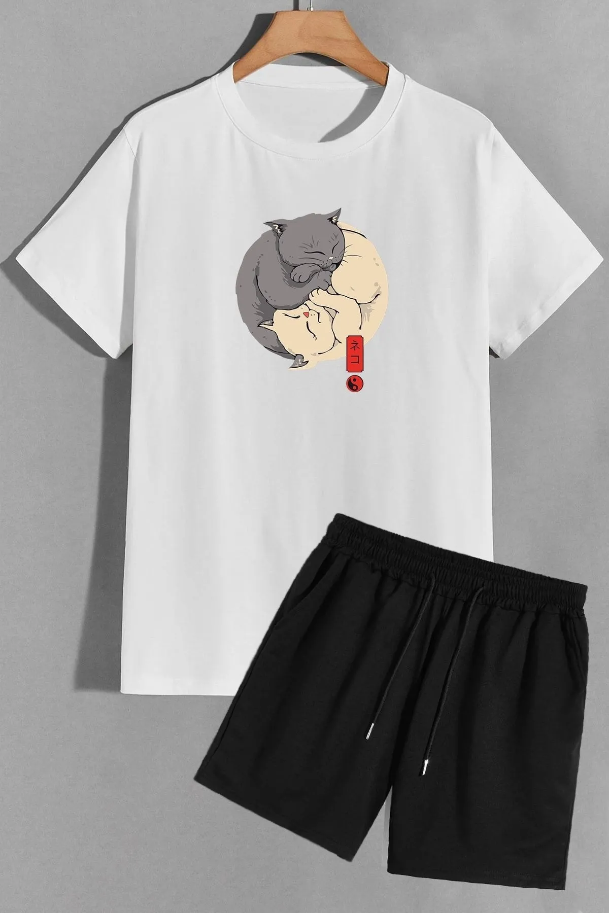 trendypassion  Design-Shorts-T-Shirt-Trainingsanzug-Set