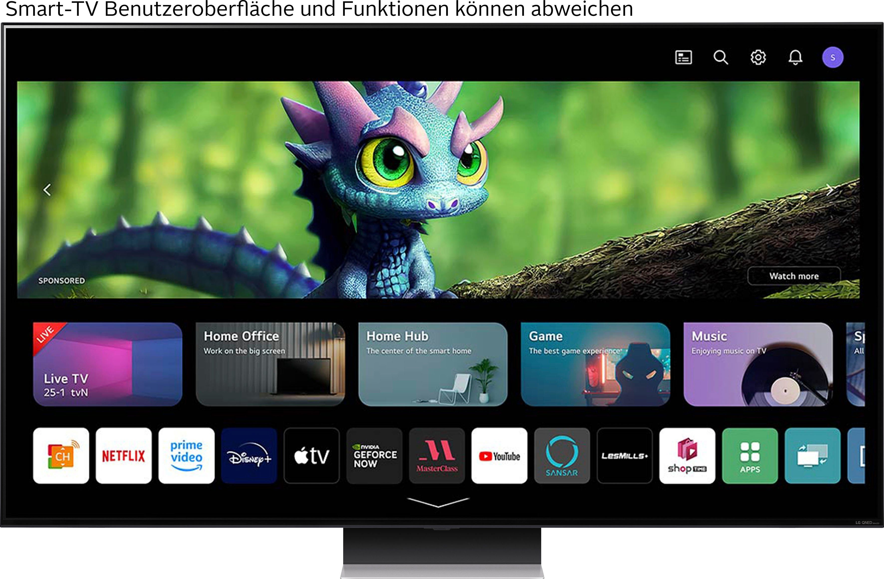 LG 86QNED866RE QNED-Fernseher (217 cm/86 Zoll, 4K Ultra HD, Smart-TV, QNED MiniLED, bis zu 120Hz, α7 Gen6 4K AI-Prozessor, HDMI 2.1)