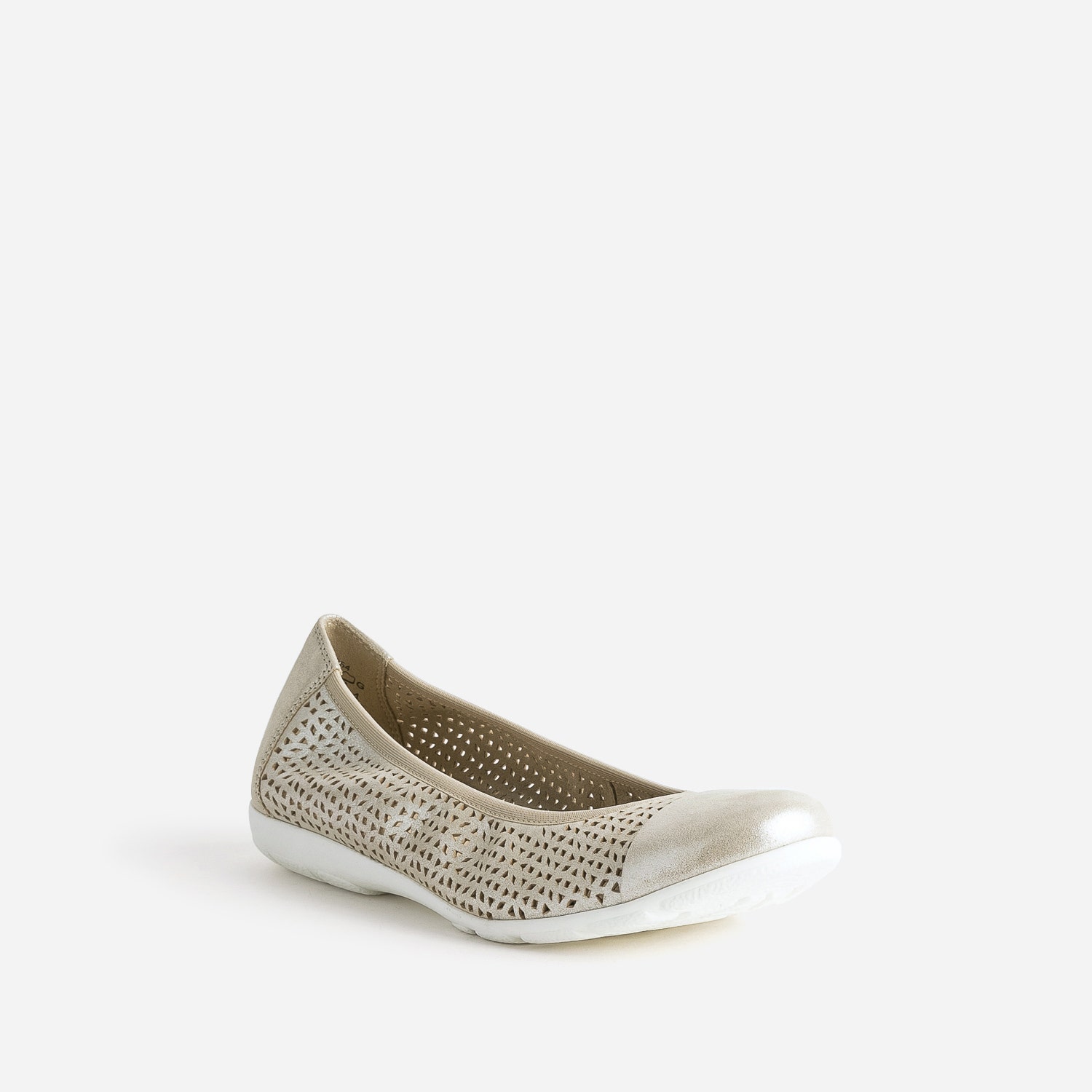 Ballerine CAPRICE dorée élastiquée en cuir perforé