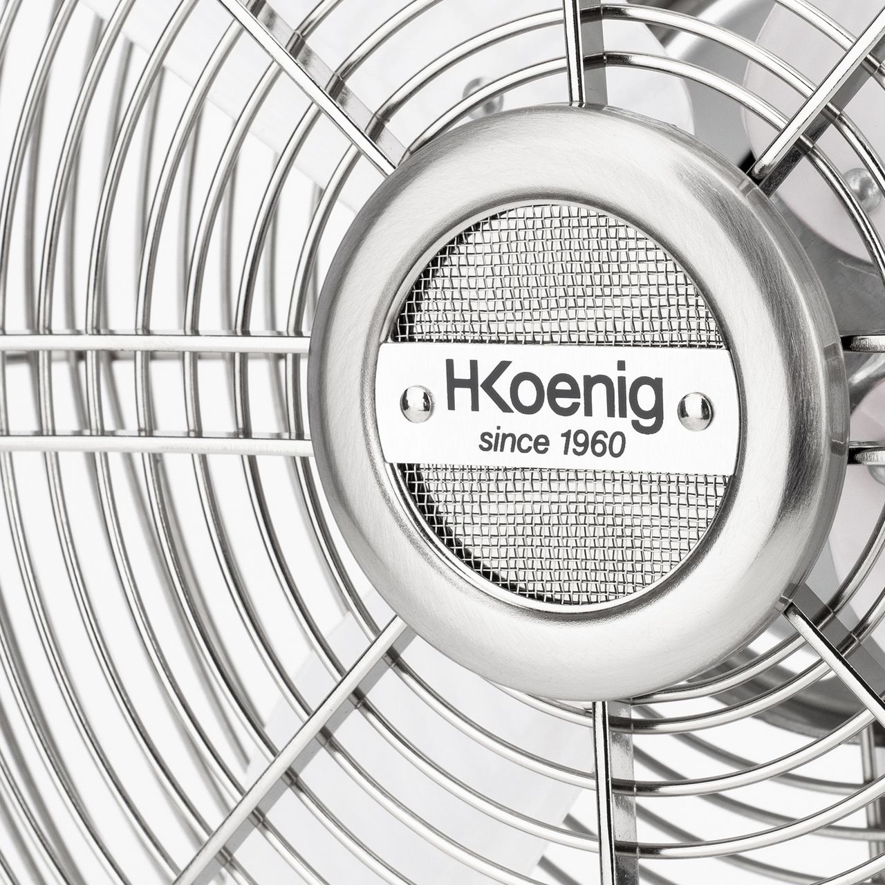 H.Koenig Elektrischer Tischventilator im Retro-Stil, weiß