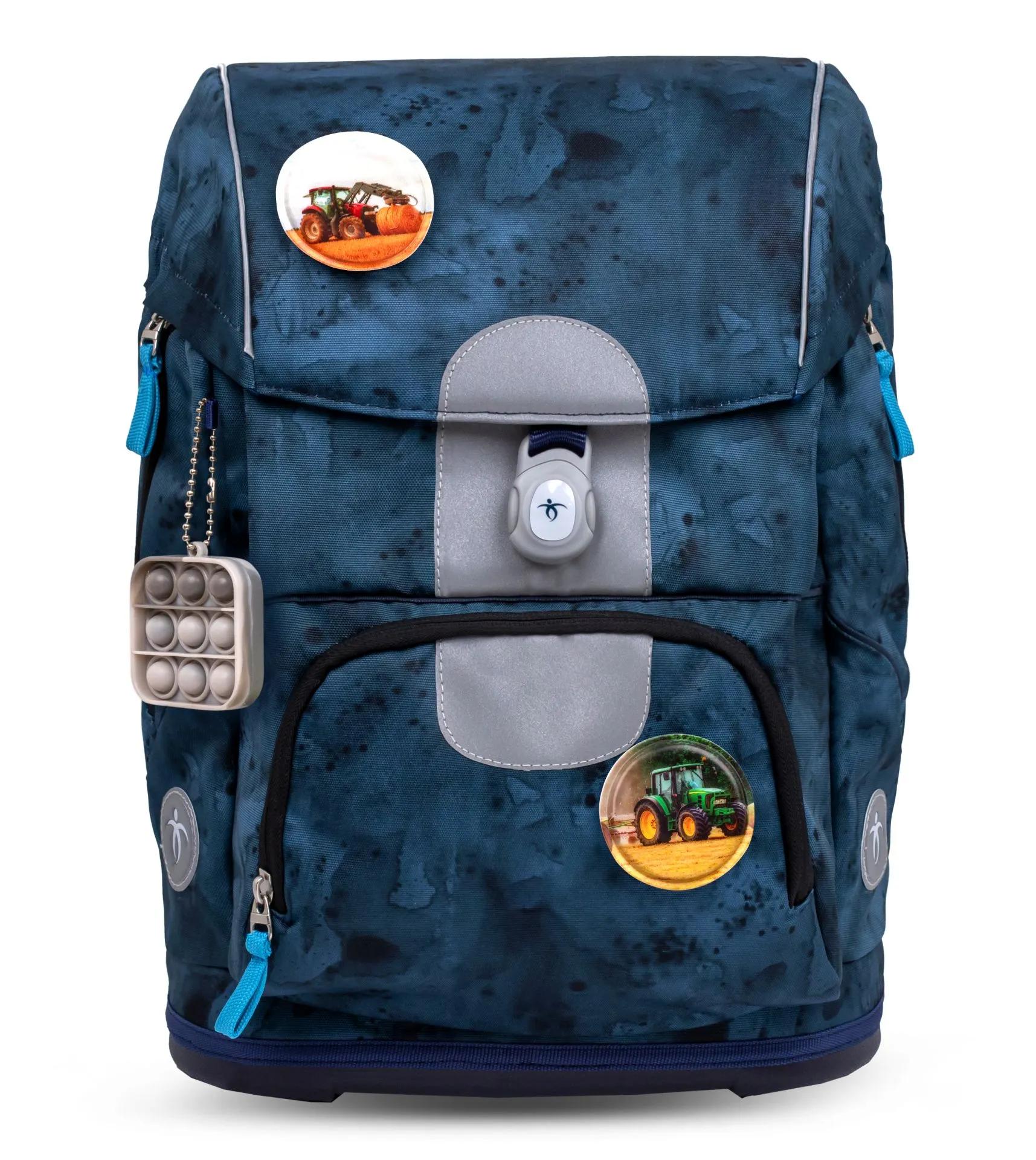 Belmil Motion Schulranzen Set 5-teilig mit 6 Patches - Blue Splash